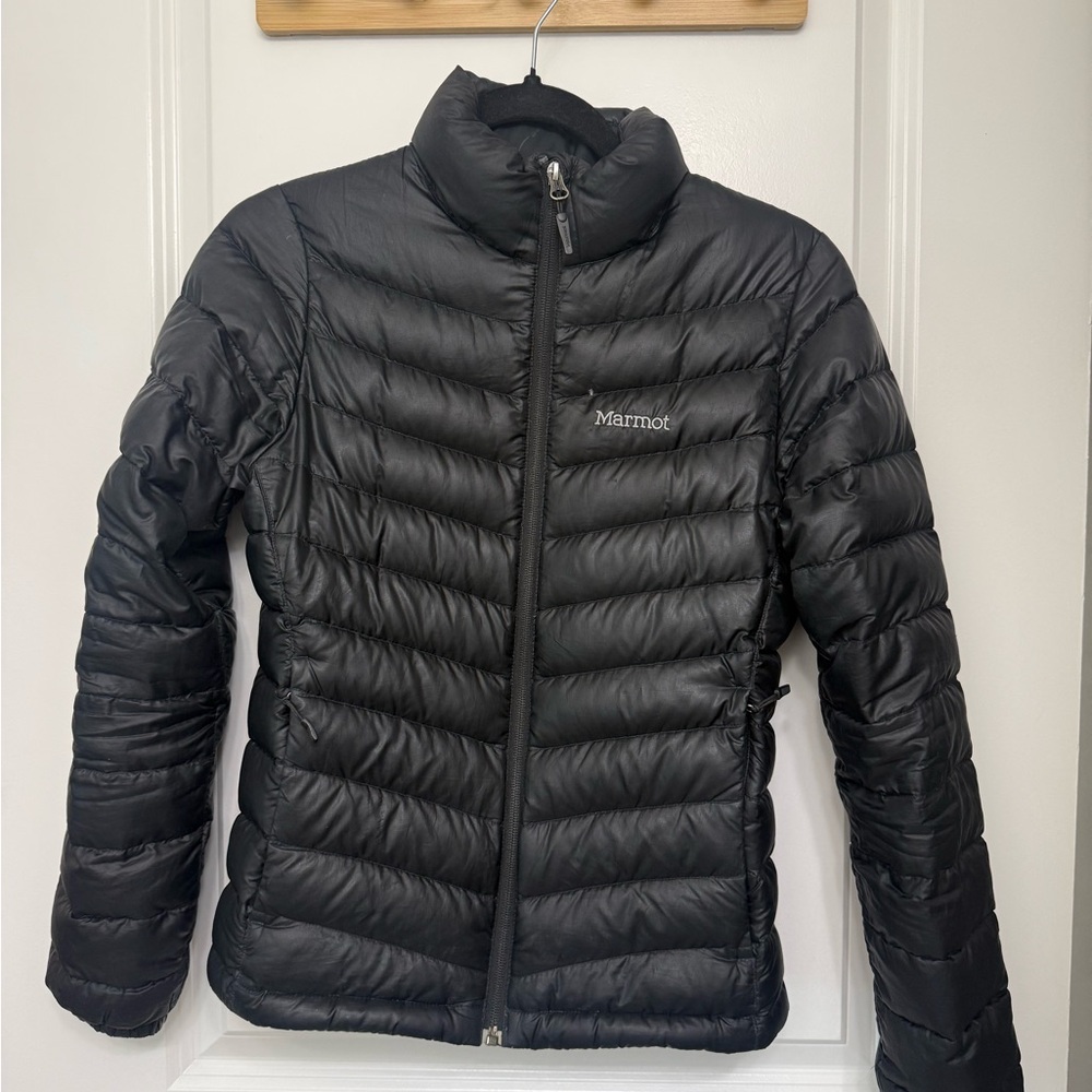 Marmot Black Down Jacket with Quilted Interior